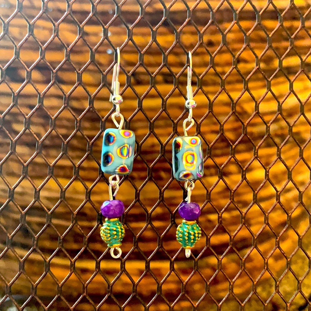 Turquoise Czech Earrings